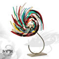 VORTEX · Glasfusing / RVS · Hoog ± 47 cm · Momenteel te zien in Galerie / Beeldentuin Mariënheem. · (Verkocht)