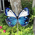 Glasfusing vlinder in blauw en wit